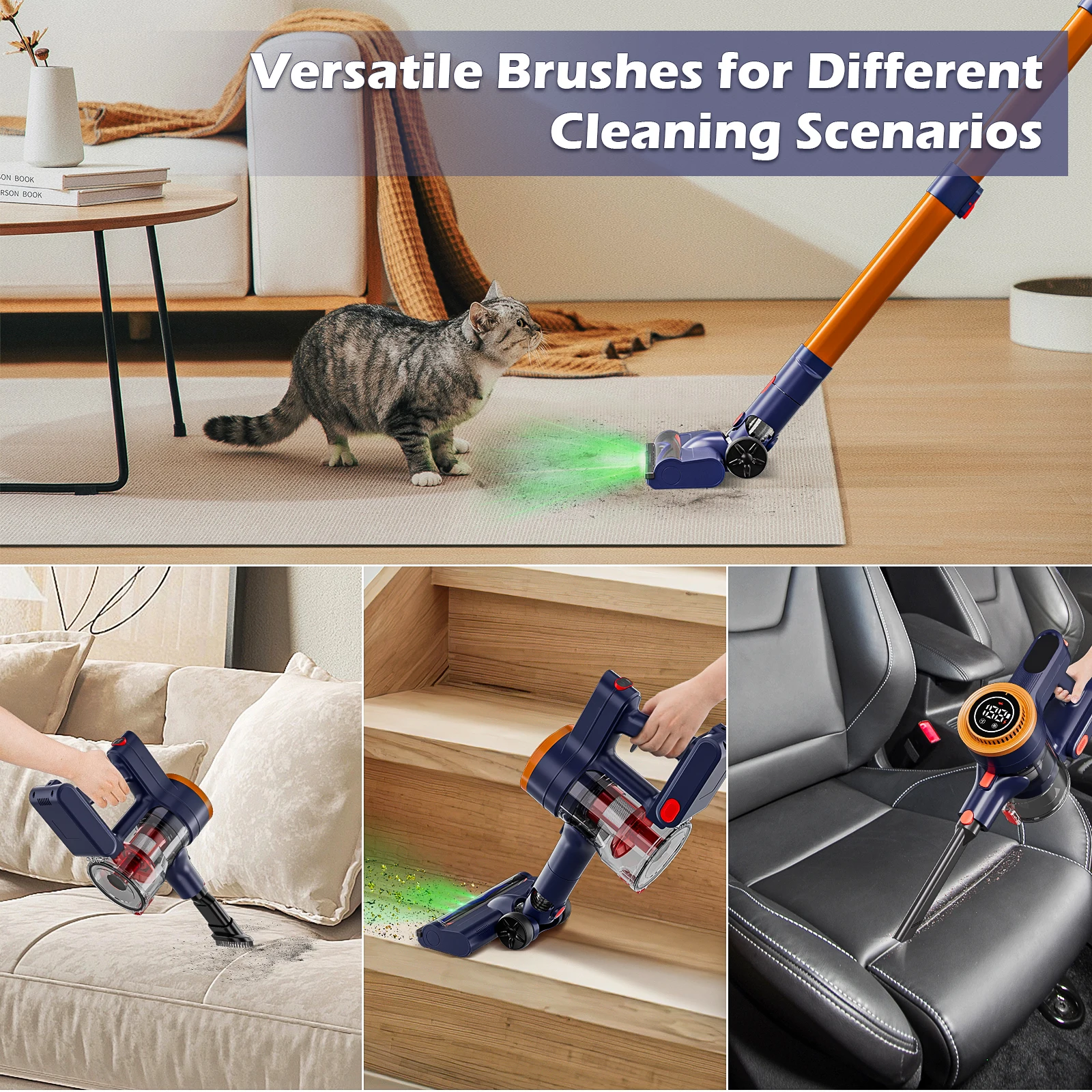 HSRIES H9 20KPa 2200mAh Cordless Vacuum Direct Charge High Capacity Dust Cup Efficient Home Carpet Clean 328 Anniversary Sale