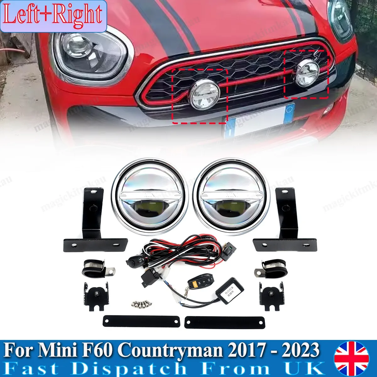 Car Lights For Mini F60 Countryman Petrol Estate 2017 2018 2019 2020 2021 2022 2023 LED Spotlights Rally Lights Brackets Wires