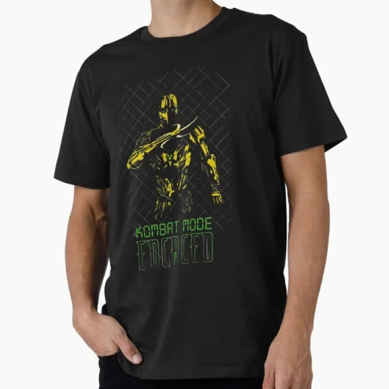 

Vintage 90's Mortal Kombat Cyrax Gift tshirt for gamer 100% cotton printed Men's Short Sleeve Graphic T-Shirt All size tops