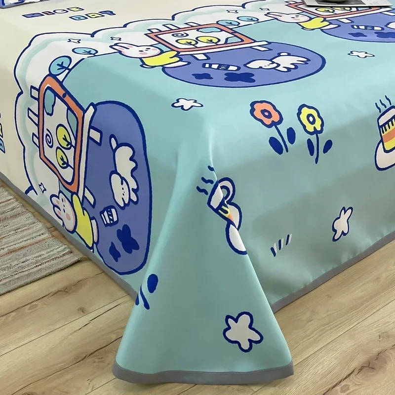 Cool Sleeping Mat Easy-to-clean Printing Foldable Summer Kid Fall Pillowcase Ice Silks Mattress Sheets For Household Use Bed Mat