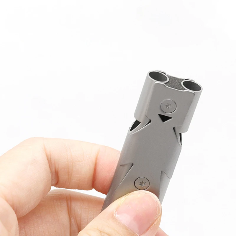 Double Pipe Whistle Pendant Keychain Portable Outdoor Survival Emergency Camping Tool