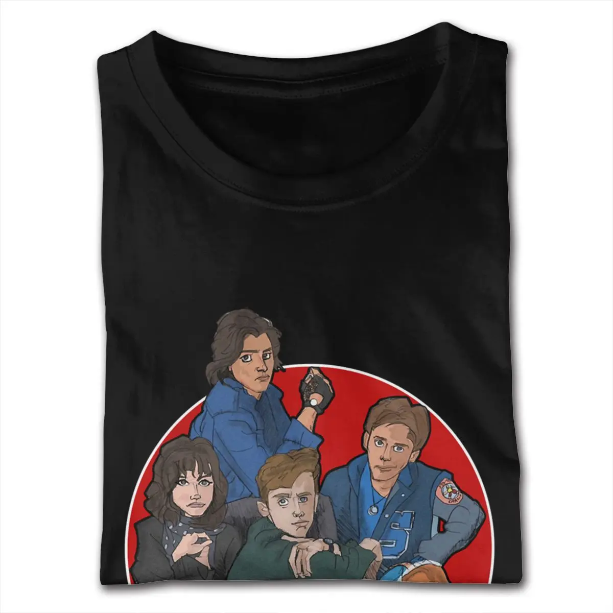 قميص رائع تصاميم الأفلام الجرافيكية في سن المراهقة شخصيات فنية رجالي مضحك الإفطار نادي تي شيرت رجالي 3XL أسود س الرقبة تي شيرت #2