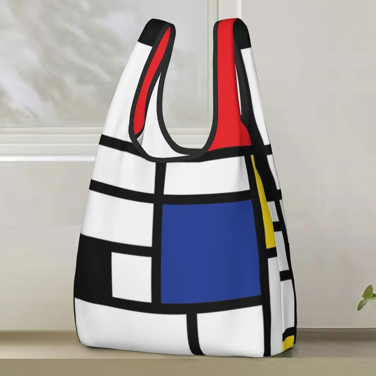 

Piet Mondrian De Stijl Сумка для покупок Портативные сумки-тоут Складная сумка-шоппер на плечо Продуктовая сумка