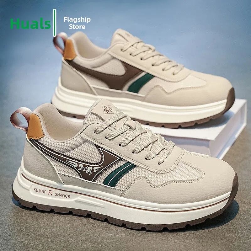 Men's Running Shoes 2026 New Autumn Breathable Fashionable Versatile Casual Thick Bottom Heightening Old Dad Shoes Korean Style