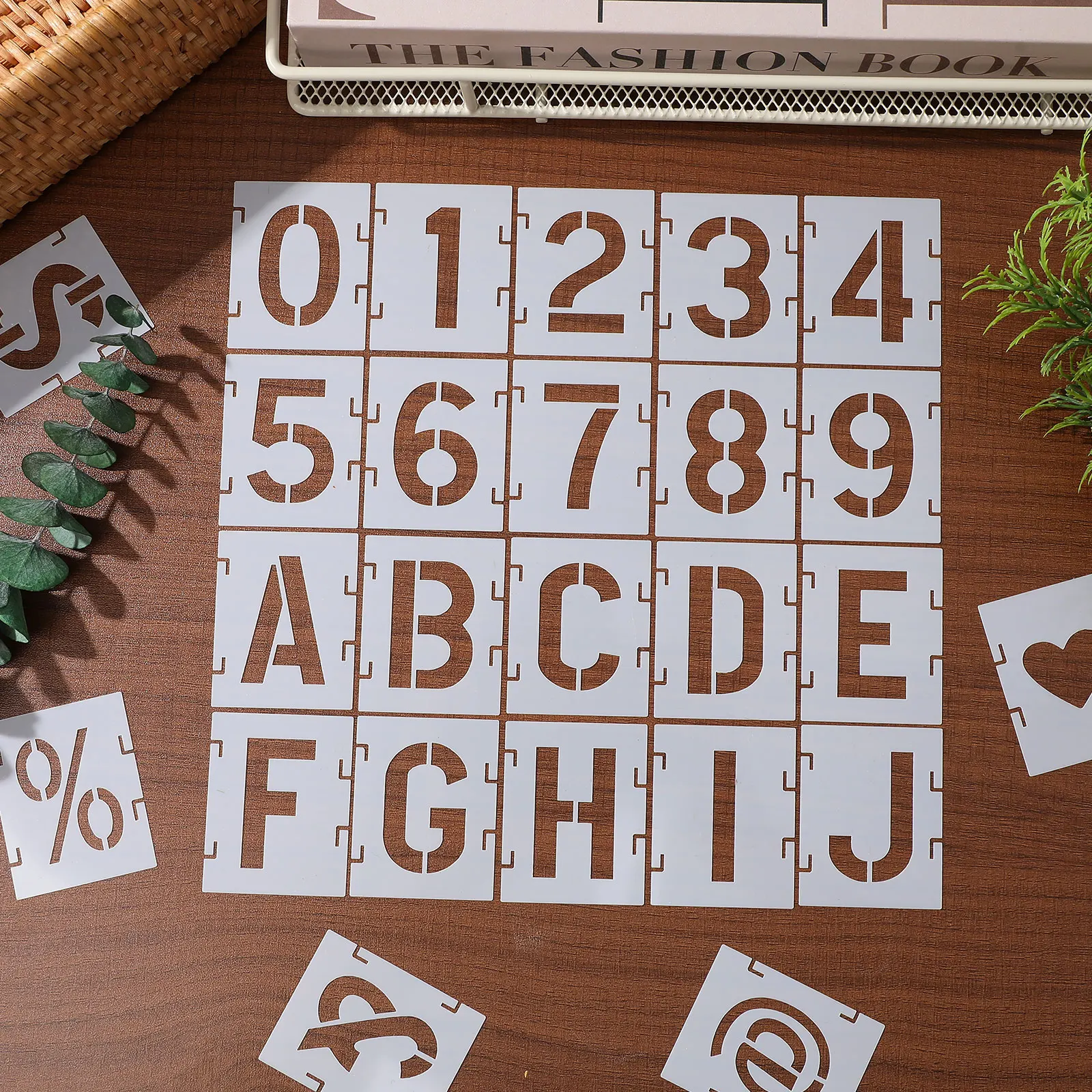 

1 set 1 Set Spray Paint Stencils Reusable Alphabet Letter Number Symbol Templates Wall Stencils For Painting Crafts Diy Stencil