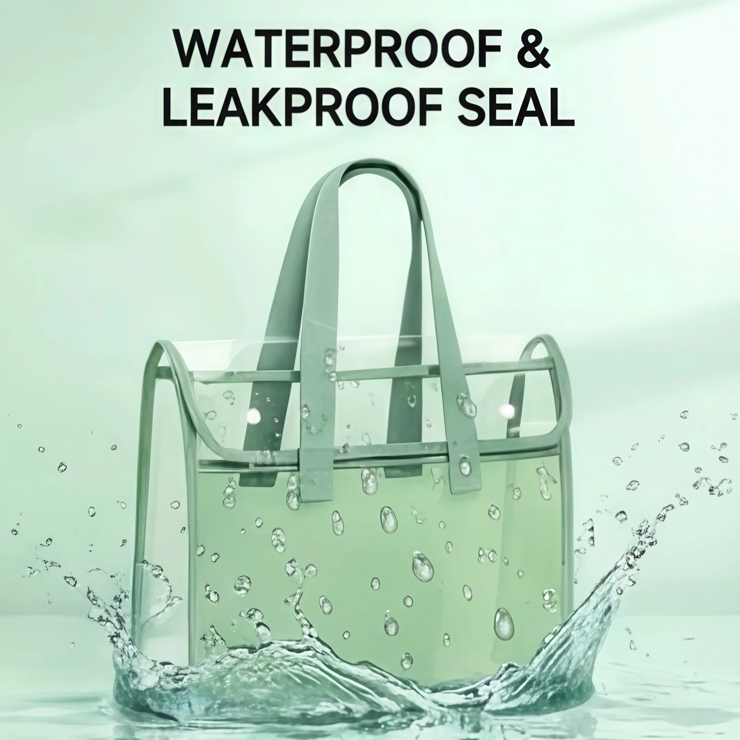 Waterproof Book Cover 36cm, Durable PVC Plastic Protector for School Books, Tear Resistant & Clear Green