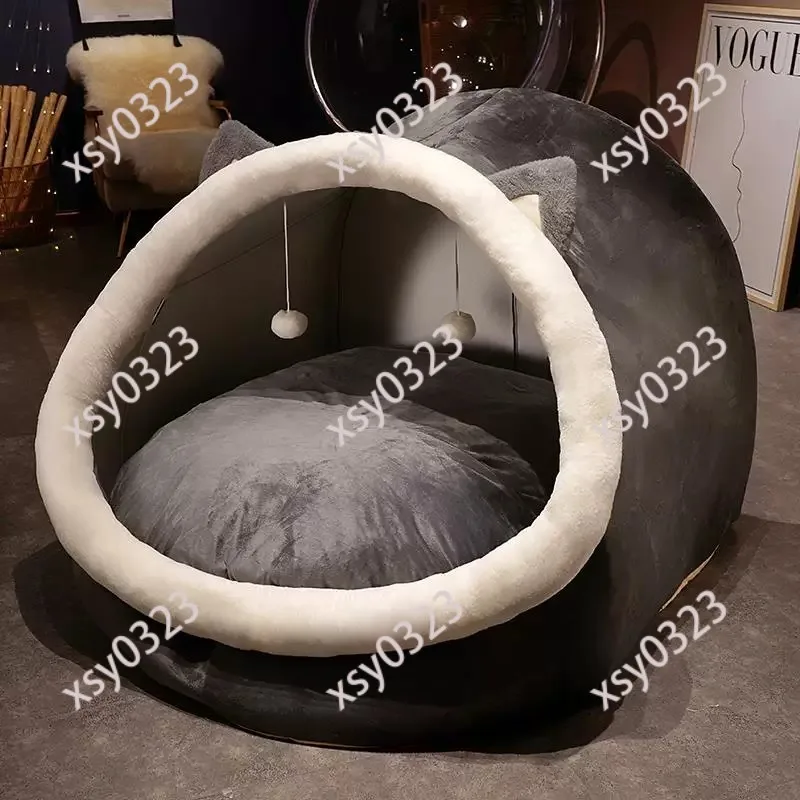 

Cozy Plush Tent Floor Cushion Lazy Sofa Soft Cat Nest Mat for Adults Children