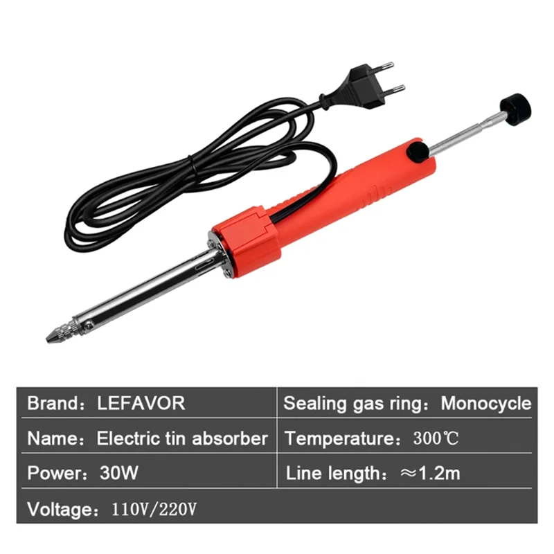 【Oferta błyskawiczna】 Pompa próżniowa do lutowania 30W Elektrotermiczna odsysaczka do lutu Narzędzie do usuwania lutu z lutownicy Wtyczka EU