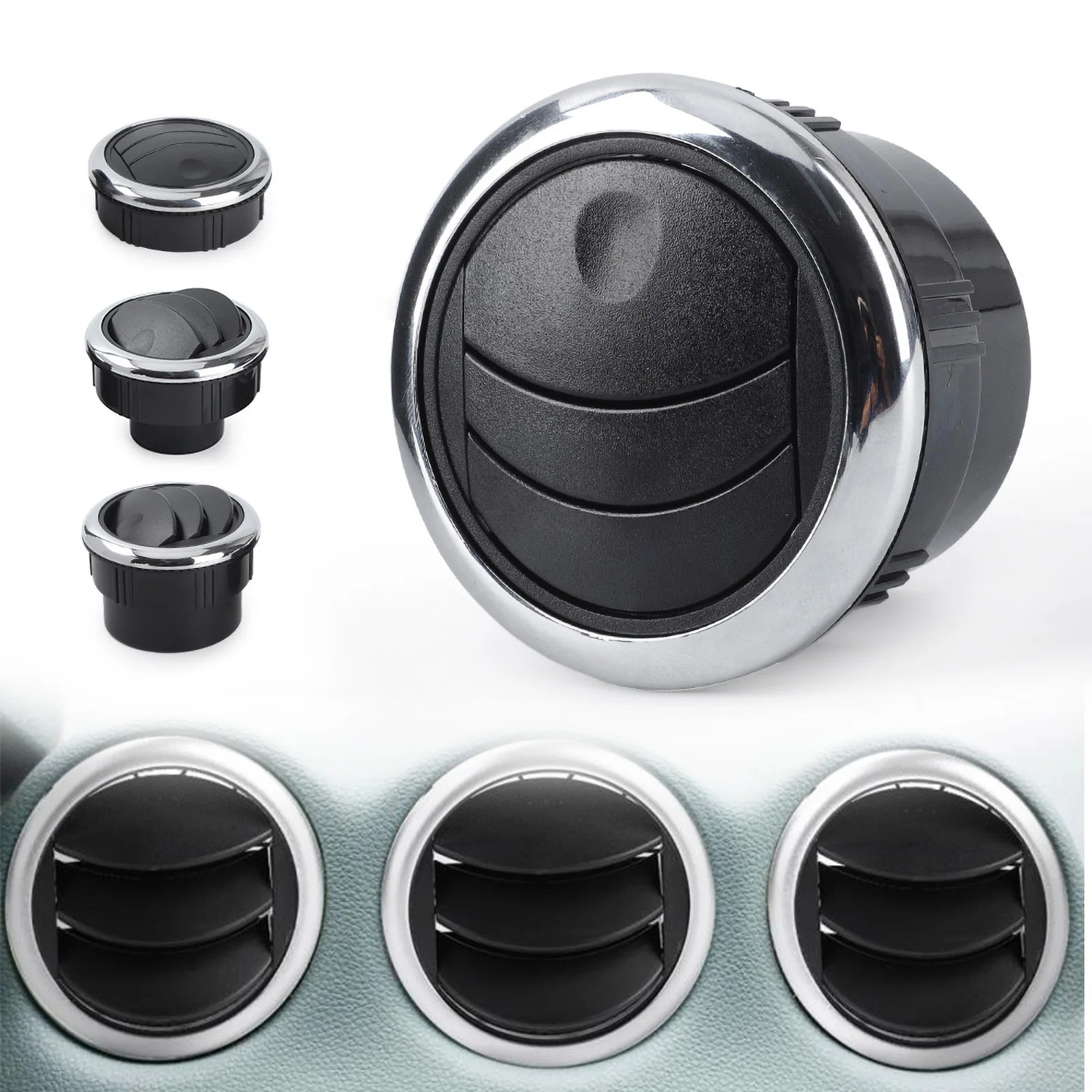 

80MM Universal Knob Type Rotation Air Outlet Vent Car Vent Dashboard Air Conditioning Vent Deflector for Camper Caravan Truck