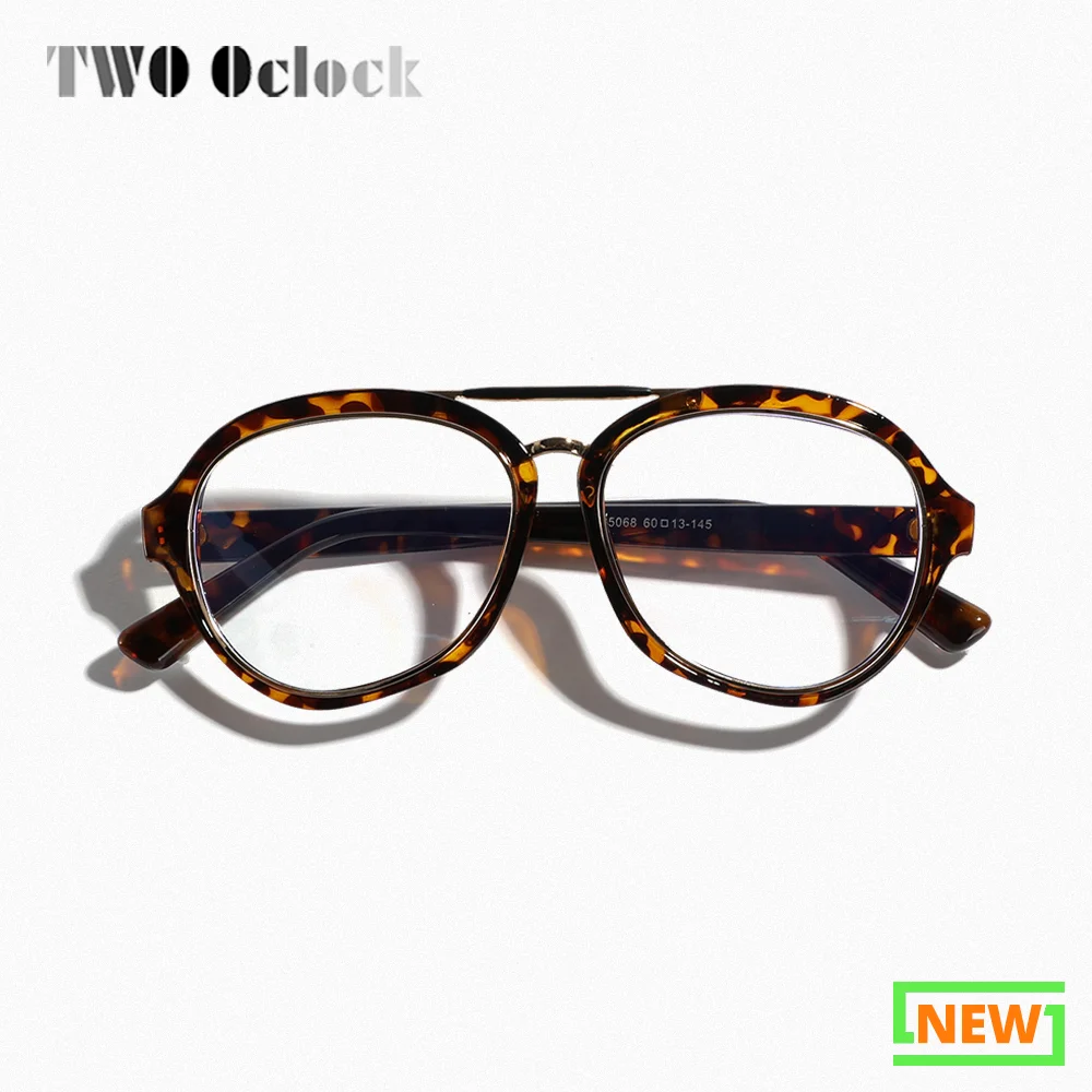 Trendy Oval Eyeglasses Frame Women Men Double Bridge Transparent Glasses Eyepieces Luxury Prescription No Grade Glasses Frame