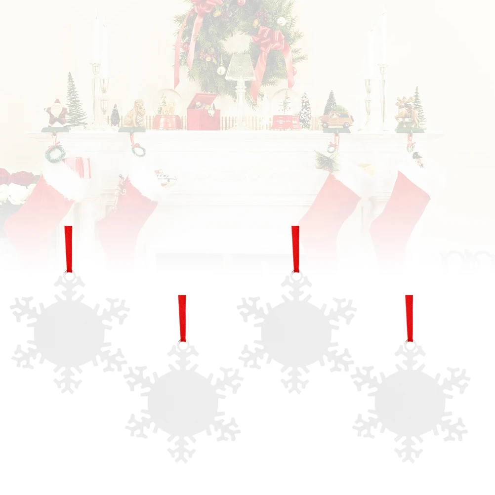 

10pcs Christmas Tree Decoration Pendant Wooden Hanging Ornaments Eco-Friendly Snowflake Shape Double-Sided Print Mdf