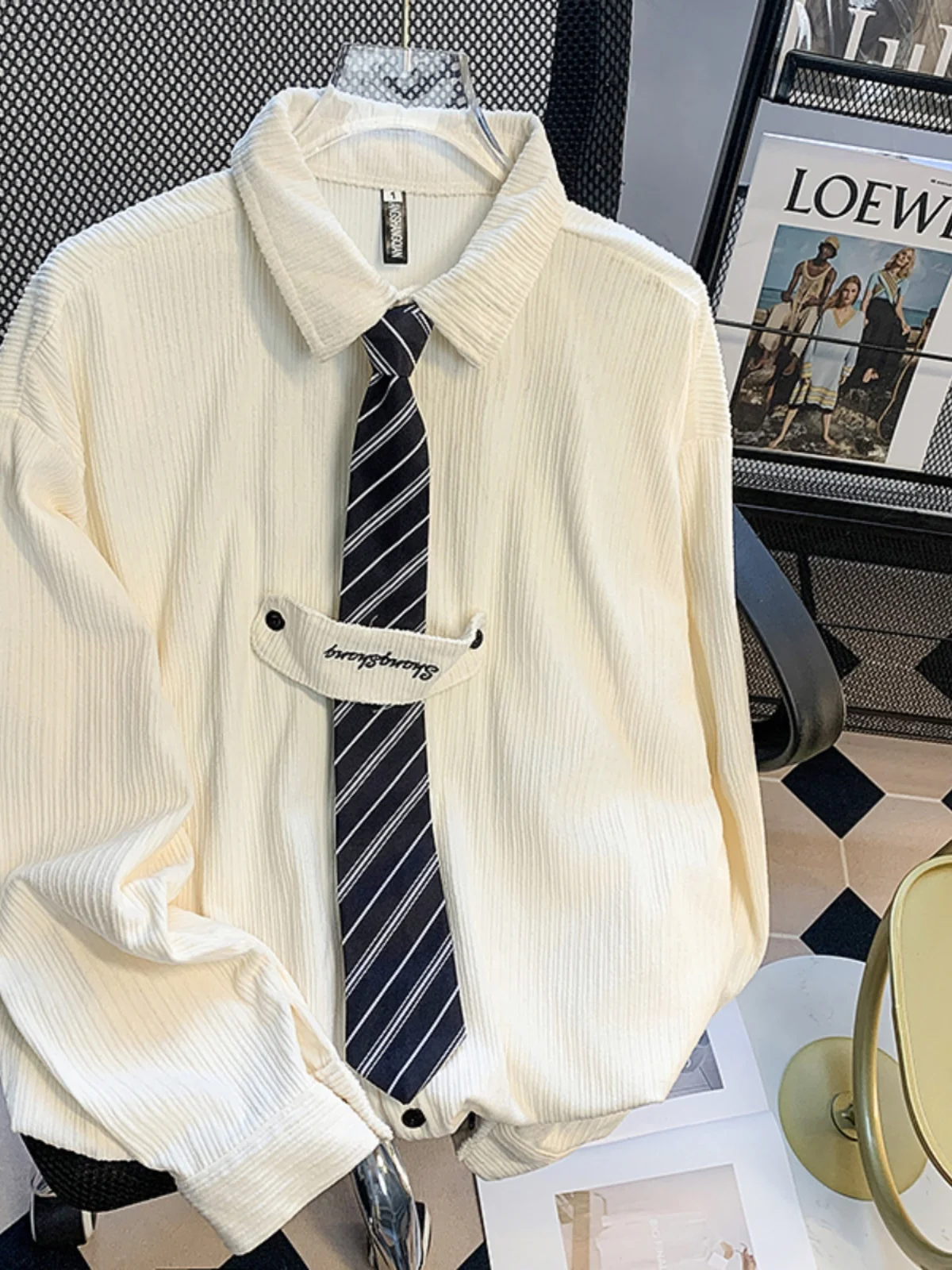 

Мужской винтажный кардиган из вельвета в стиле преппи, весенний дизайн, повседневный, с длинным рукавом, классический отложной воротник, без застежки