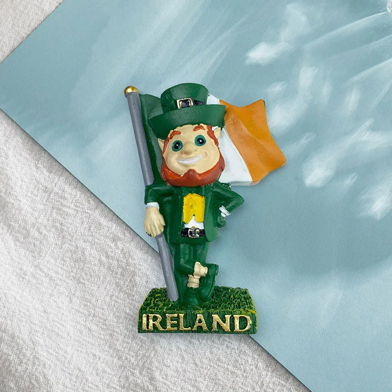 

Irish Postman Tourist Souvenirs3d3D Painted Cartoon Little People Home Decoration Magnetic Fridge Sticker