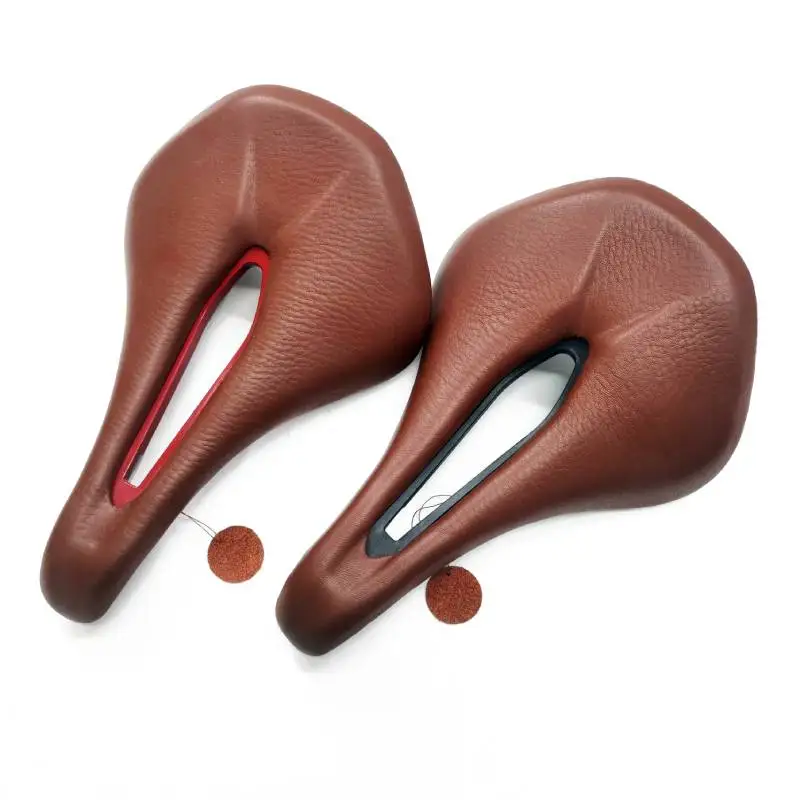 Bicycle Saddle MTB Bike Saddles genuine leather Saddle 250-155 mm Road Bike Bicycle / Steel Saddle Rails Bicycle Cycling parts