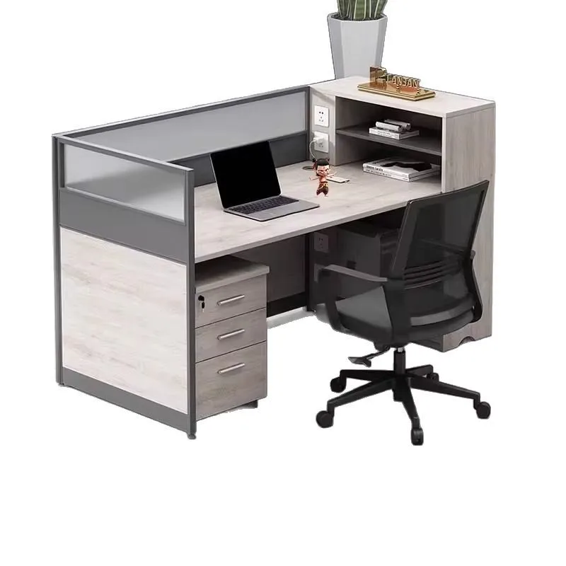 Office desk and chair combination high cabinet storage staff space office furniture card seat matte screen station