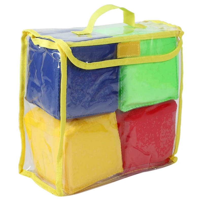 Dados de juego educativos de bricolaje, cuadrados de bolsillo, bloques de apilamiento de espuma de bolsillo para fotos, Juego de 4
