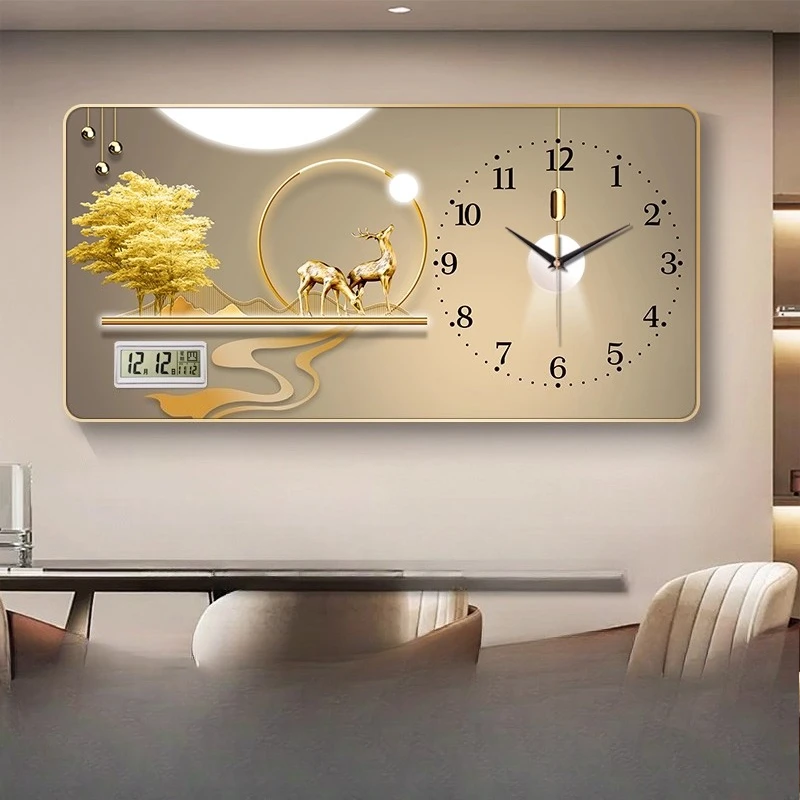 

Light Luxury Wall Clock Minimalist Kitchen Digital Living Room Silent Pendulum Hands Wall Clock Fashion Unusual Horloge Decor