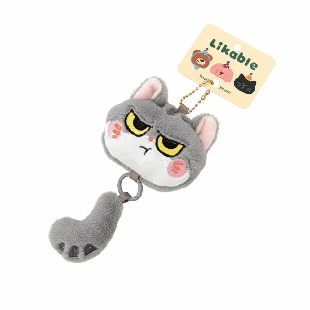 

Милый универсальный брелок-подвеска в виде котенка, плюшевая кукла-брелок с длинным хвостом, украшение для сумки, подвеска для ключей