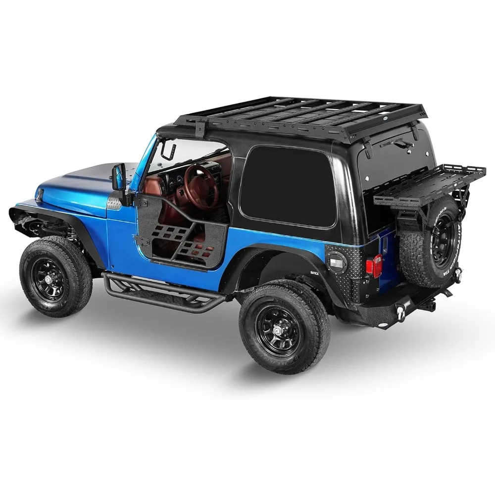 u-Box Wrangler TJ Roof Rack Cargo Basket for Jeep Wrangler TJ 1997-2006 Hardtop (Excluding Unlimited) - Overland Aluminum CrossB