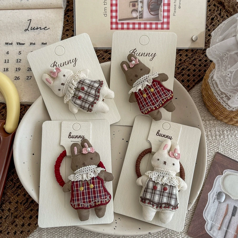 

Заколки для волос с куклой-кроликом из мультфильма для девочек, заколки для волос с кроликом, детские боковые зажимы, милые аксессуары для волос, детская резинка для волос, держатель для хвоста для девочек