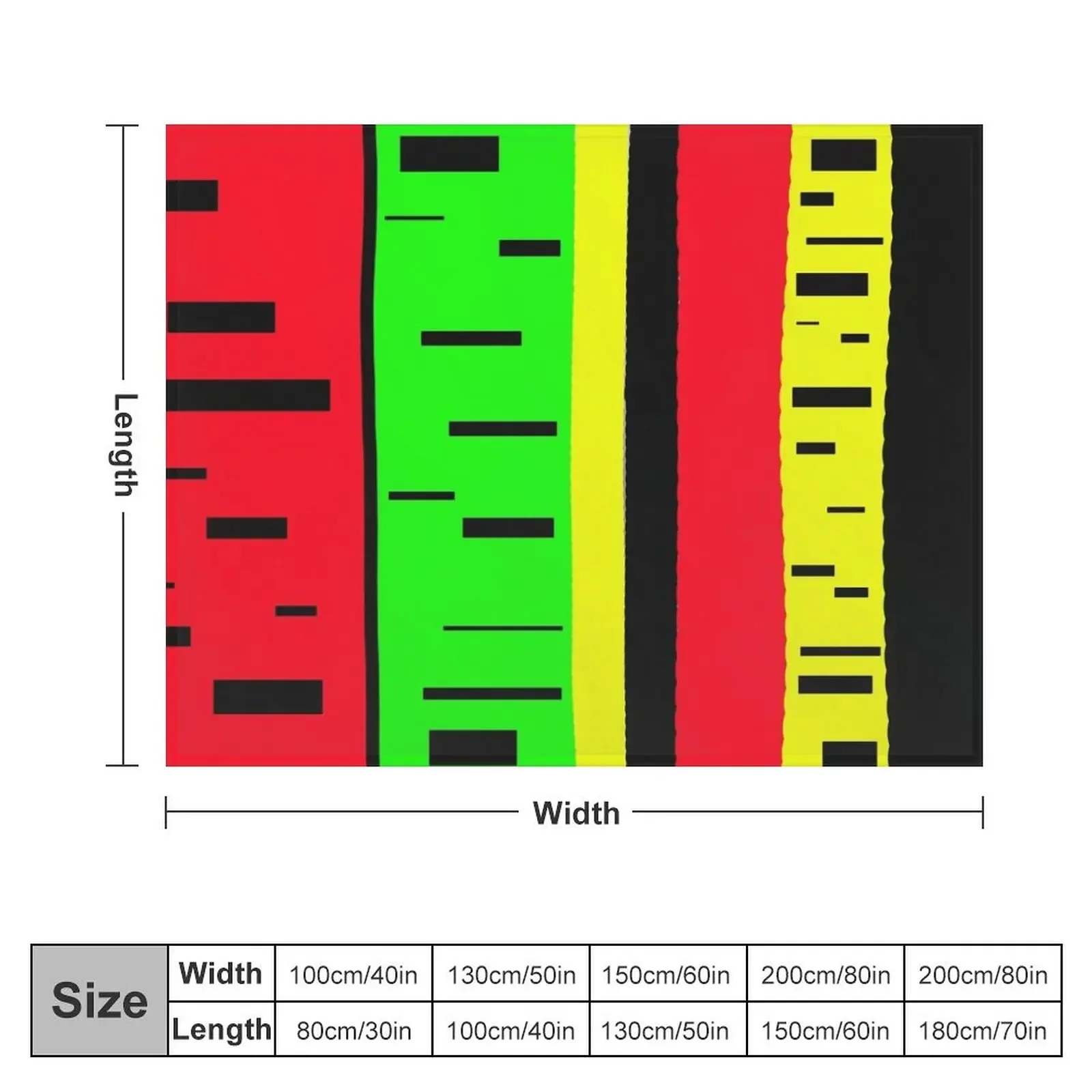 Couverture Rasta rectangles, grands plaids