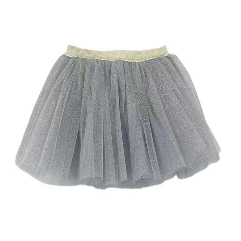 A0NF Kids Girls Skirt 3 Layer Tulle Tutus Glitter Tulle Tutus Ballet Dance Skirts Party Raves Festival Halloween Clothes