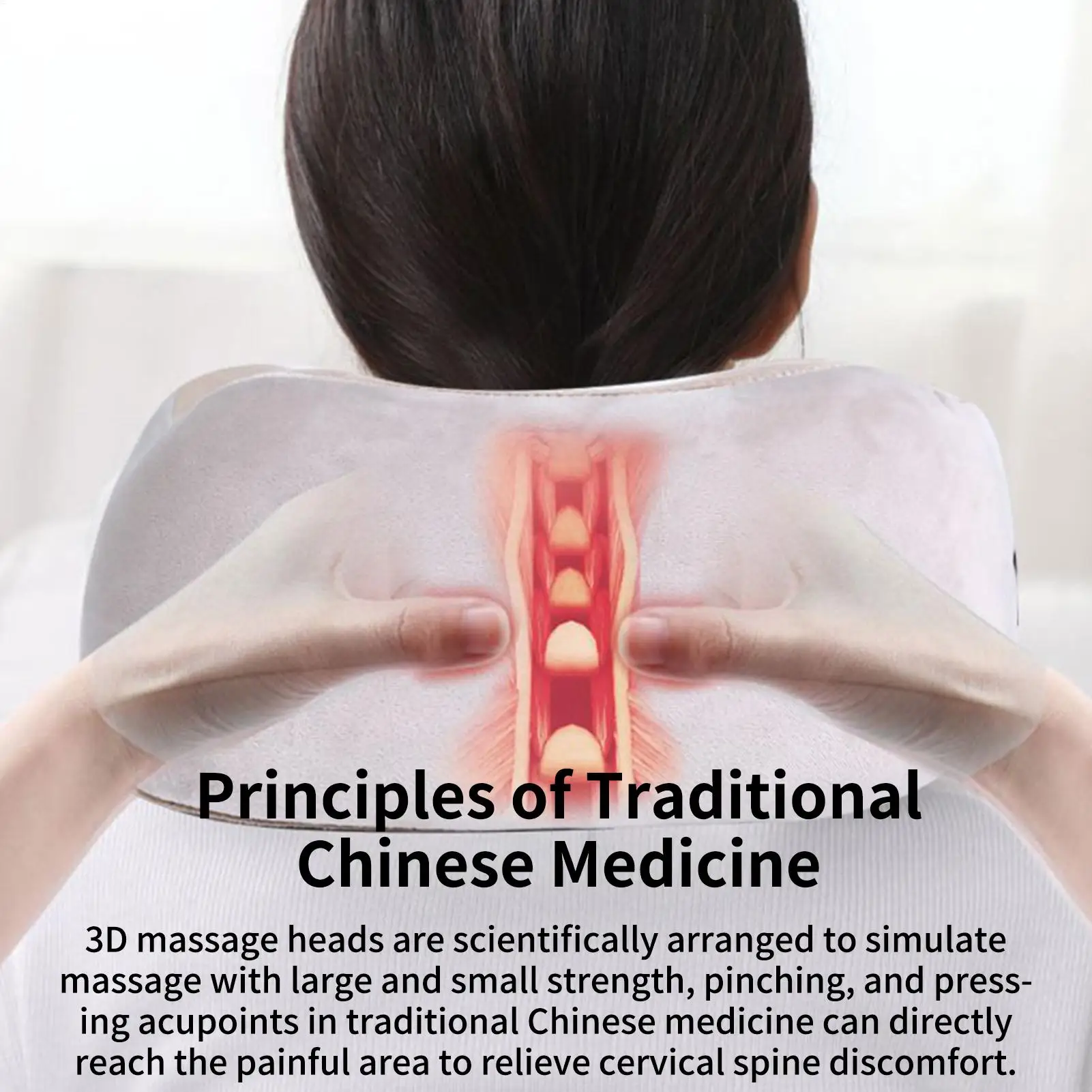 

Neck And Shoulder Massager 3-Intensity U Shape Pillow Adjustable Cervical Neck Massager For Men Women Mother Travel Home Office