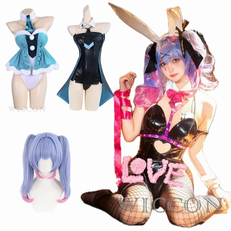 

Rabbit Hole Cosplay Wig Heat Resistant Role Play Project Sekai Colorful Stage Idol Vtuber Headwear Halloween cosplay Bunny Girl