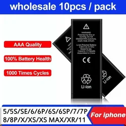 10pcs AAA Battery For iPhone 6S 6 7 8 Plus 5S 5 SE 7Plus 4S X XR Replacement Bateria For  5G 6G 7G 8G 11 12 13 Mini Pro Max