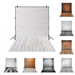 Gray White Backgrounds For Photography Brick Wall Wood Floor Baby Child Food Photozone Photo Backdrop Props Digital Photo Studio