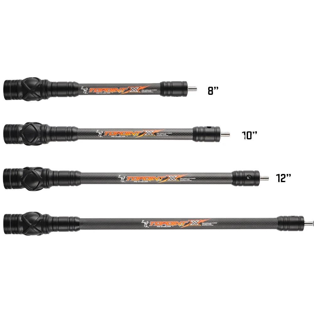 

Стабилизатор для лука Topoint Archery 8/10/12/15 дюймов, высококачественный карбоновый стержень Modulus 3K и прецизионный ЧПУ-фрезерованный элемент для охоты и стрельбы из лука TP629