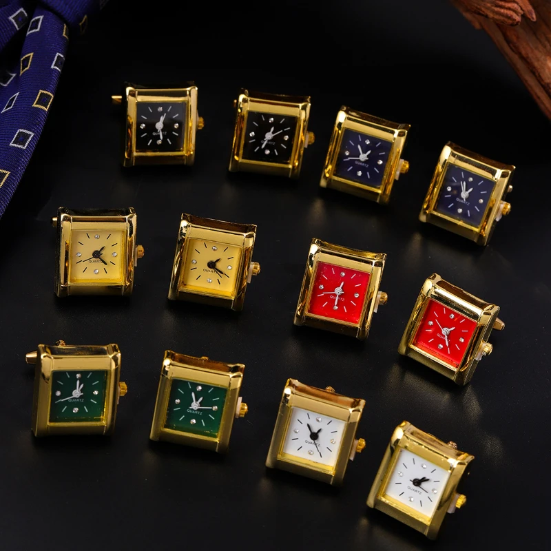 

Luxulry Square Gold Color Clock Cufflinks High-end French Business Cuff Link Men's Shirt Wedding Jewelry Accessories