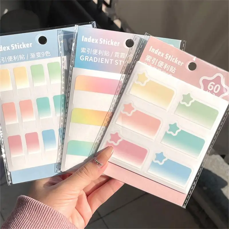 Gradient Color Pet Index Sticker Innovative Quick Drying Anti-scratch Sweatproof Water Proof Student Stationery Label Stickers