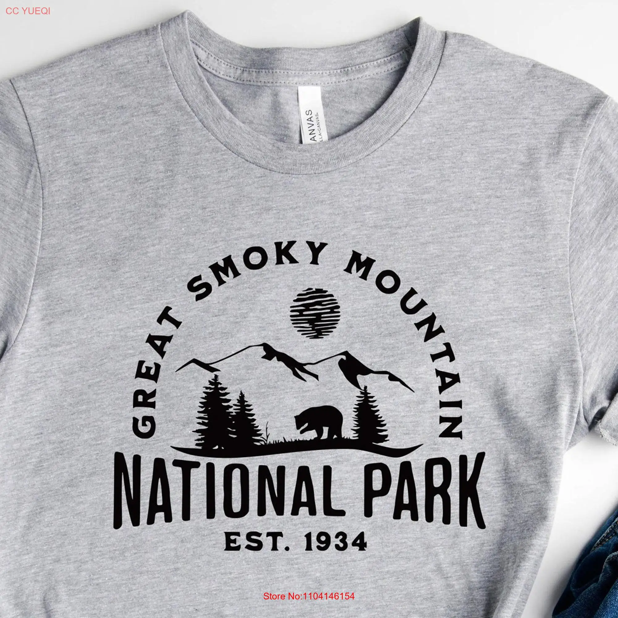 

Футболка с длинным или коротким рукавом для кемпинга и поездок в национальном парке больших Дымчатых гор ShirtRS278