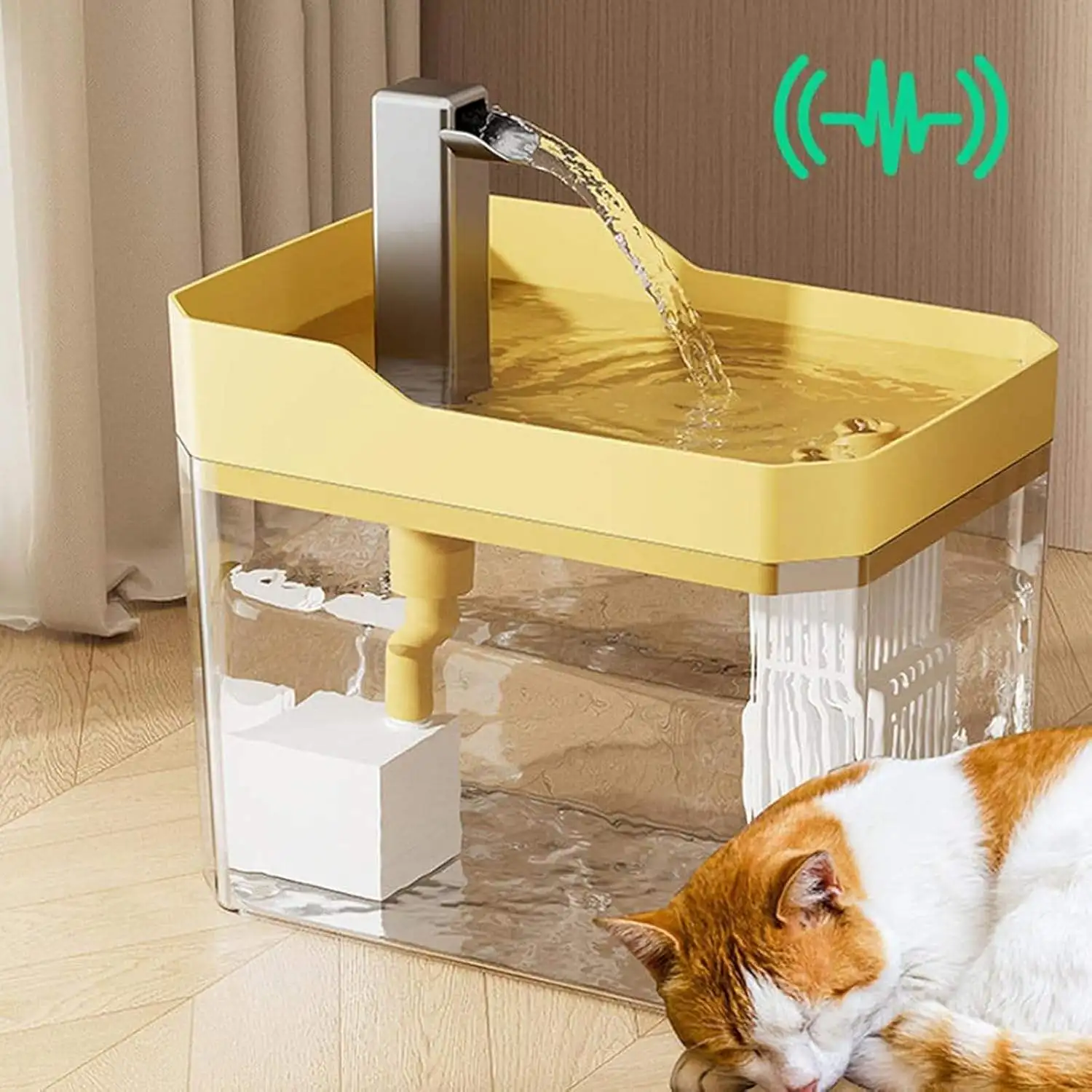 

Pet Automatic Circulation Water Fountain Transparent USB Power Mute Water Dispenser With High Capacity Suitable for Dog and Cat