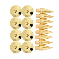Soporte de aislamiento de punta de altavoz de cobre, alfombrilla para pies, 8 pares, 6x36MM