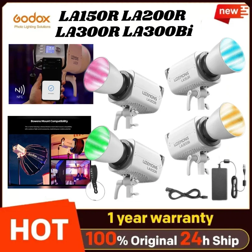 GODOX LA150R LA200R LA300R LA300Bi LITEMONS Full-color LED Light with App Control Photography Light Bowens Mount for Video Vlog