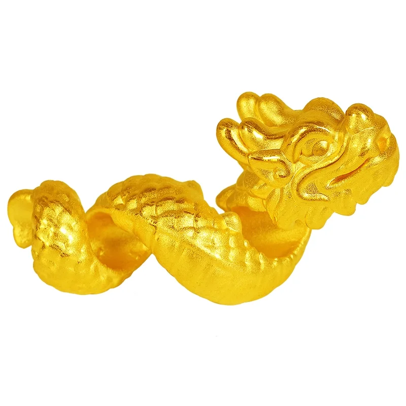 1pcs Pure 999 24K Yellow Gold Unisex Lucky Flying Dragon Pendant 1.1-1.3g