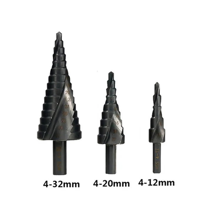 

1/3pcs HSS Cobalt Step Drills Bit 4-32MM High Speed Steel Nitrogen Spiral Triangle Shank Drill Bit Set for Metal Cone