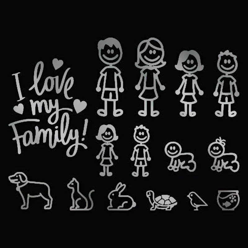 15cm Decoration Happy Family Motorcycle Stickers on Car Sticker Exterior Parts Stylish, Decals Products Personality, Accessories