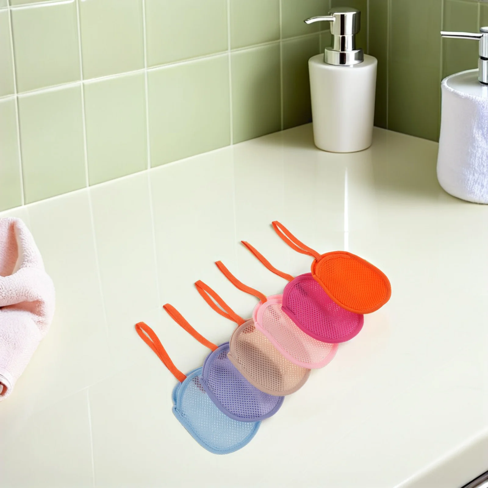 6 шт., пенящаяся сетка, мешок для мыла, отшелушивающая сетка для пены для бара, мыла, путешествий, купания, быстросохнущая сумка, экономия шнурка для хранения, душ