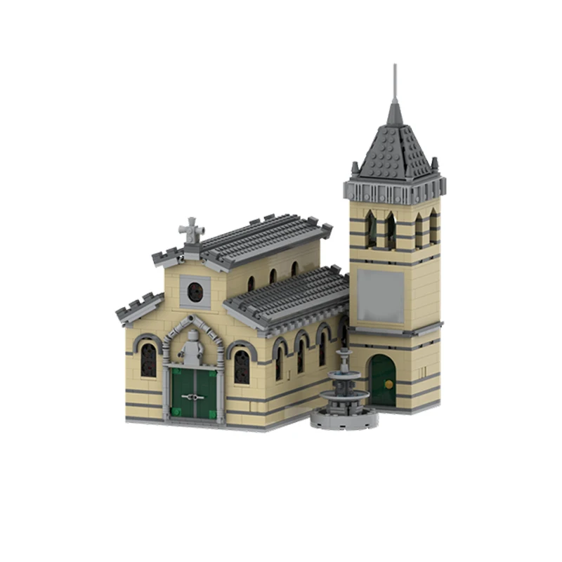 1644PCS Church MOC DIY Model Building Blocks – Historical Church Design with Flying Buttress Supports