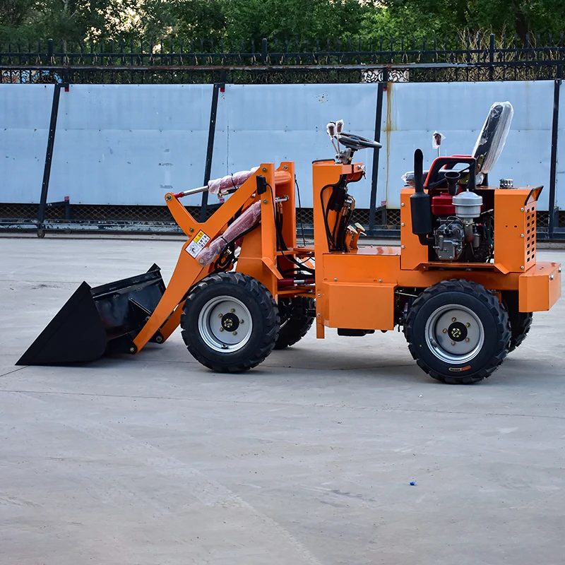 Factory Direct CE Certified 800kg 1000kg Small Electric Micro Compact Mini Agriculture Wheeled Loader with Attachments