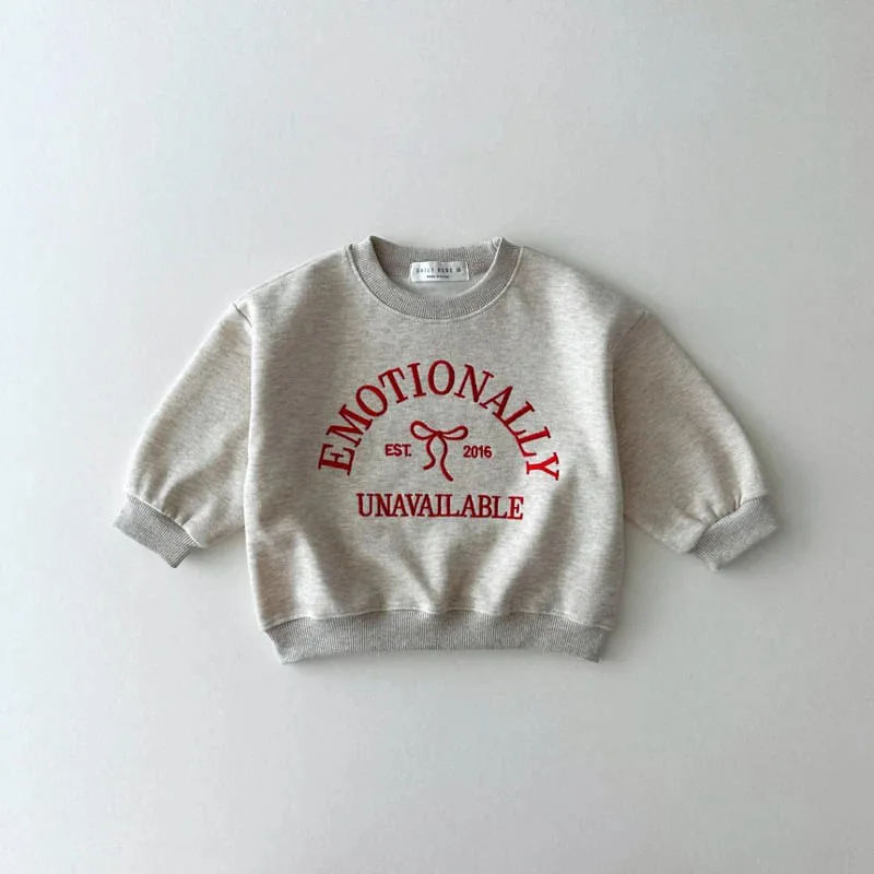 2024 Autumn New Baby Long Sleeve Casual Sweatshirt Letter Embroidery Children Loose Sweatshirt For Boys Girls Cotton Pullover