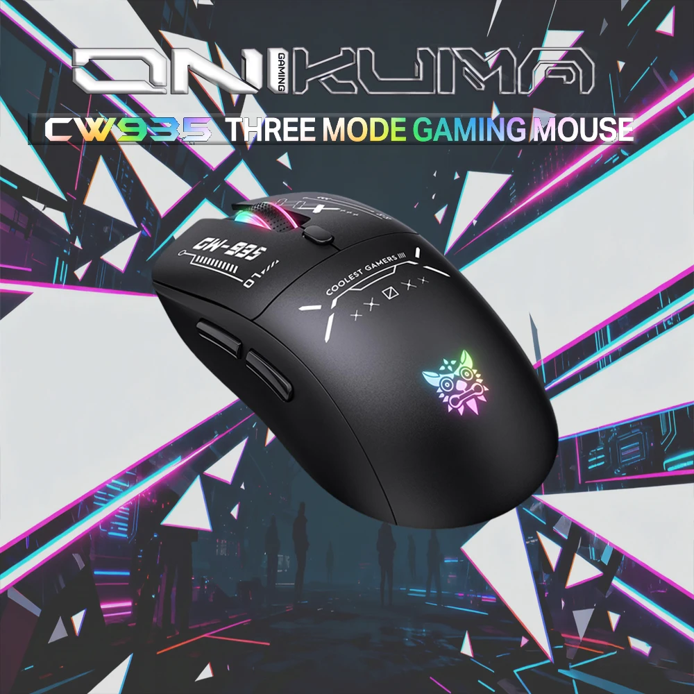 ONIKUMA 2.4G USB ماوس ألعاب لاسلكي 6 مستويات DPI قابلة للتعديل RGB ماوس إضاءة خلفي متغير اللون لاسلكي #1