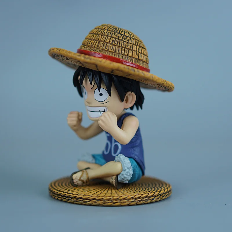 9cm figura de uma peça sentada infância luffy figura modelo dos desenhos animados periférico desktop coleção ornamentos presentes
