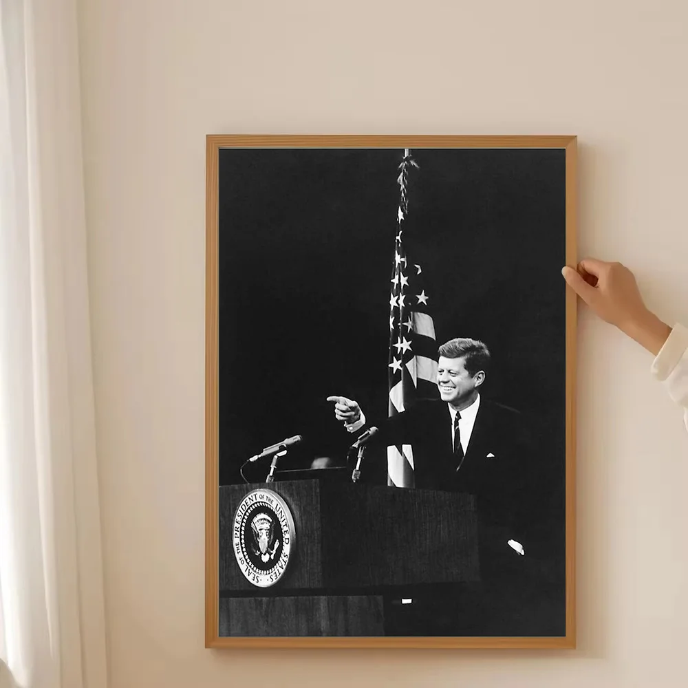 خمر كينيدي خطاب قماش جدار الفن التاريخ الرئاسي صورة ديكور المنزل هدية الرجعية الأمريكية السياسية أيقونة ملصق