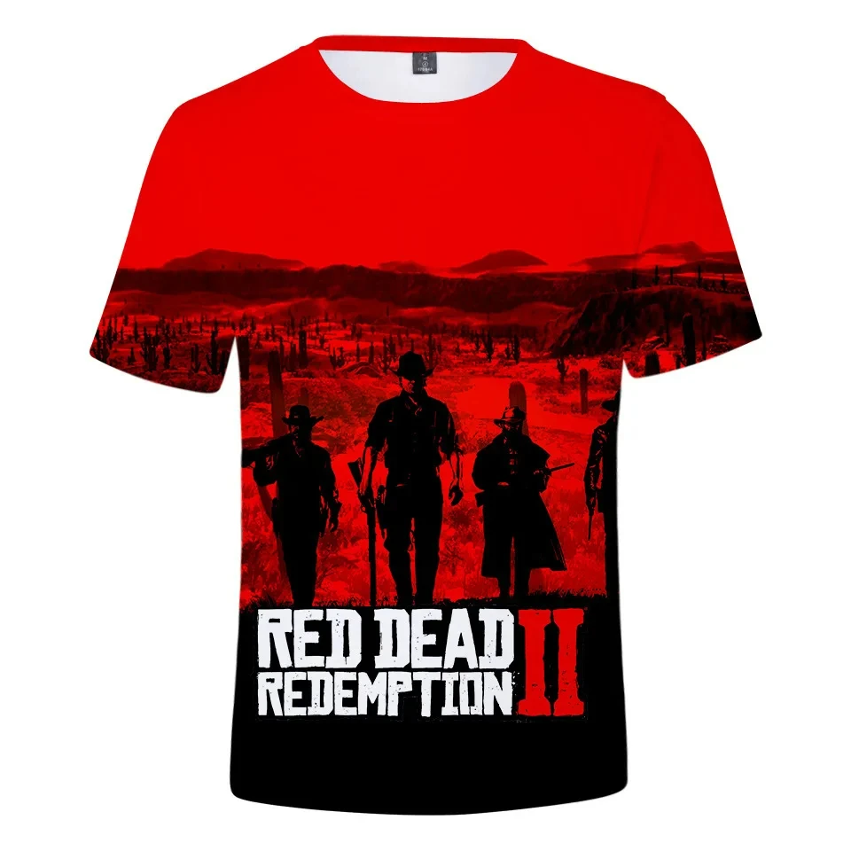 2024 Popular Game Red Dead Redemption 2 T-shirts 3D Print Summer Men Women Short Sleeve Tee Shirt Fashion Oversized Kid Y2k Tops