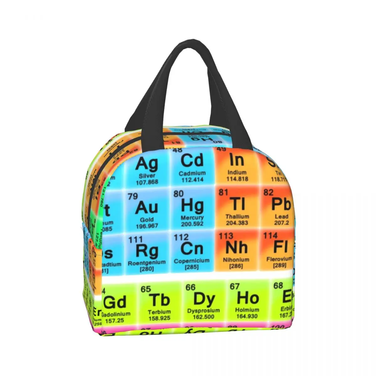 Periodic Table Elements Insulated Lunch Bags for Camping Travel Science Chemistry Chemical Waterproof Cooler Thermal Bento Box