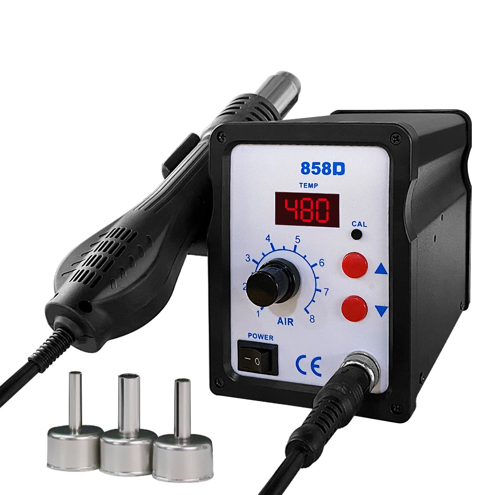 700W  858D 2 In 1 Soldering Station Hot Air Gun 110V 220V BGA Rework SMD SMT Welding Repair Tool Heat Gun LED Digital Solder